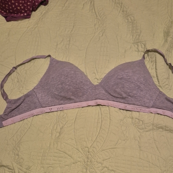 Victoria's Secret Gray Lace Trim Bra - Picture 1 of 3